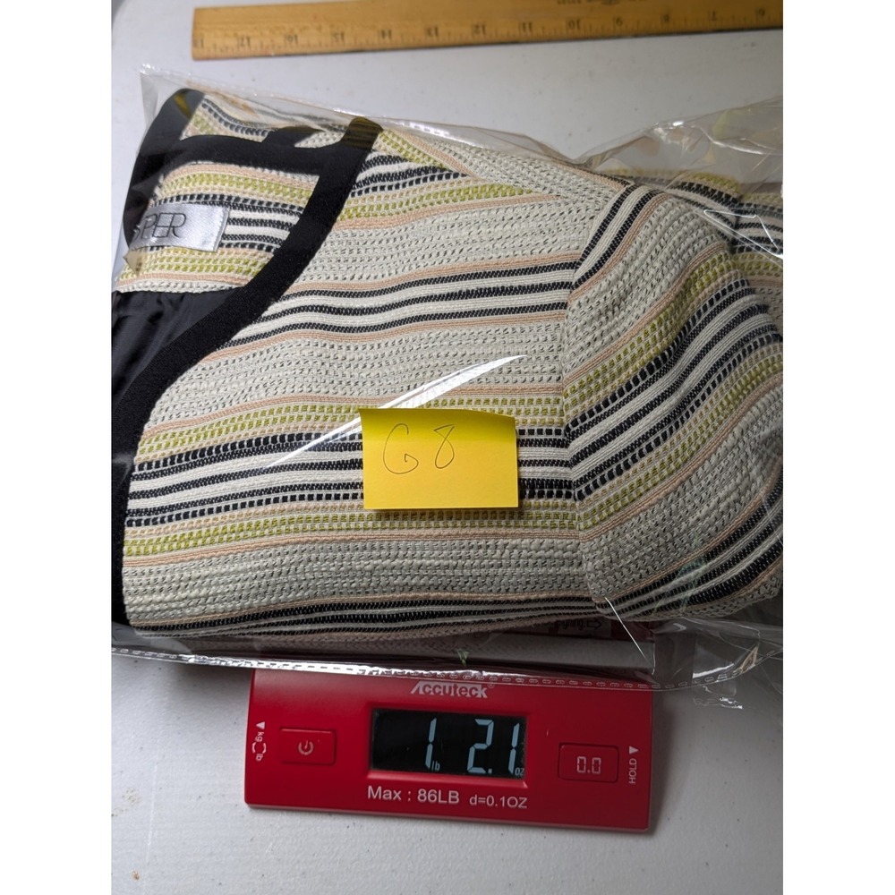 Kasper Womens Open Blazer 8 Textured Stripe Zipper Pockets Cotton Blend Office - Picture 12 of 12